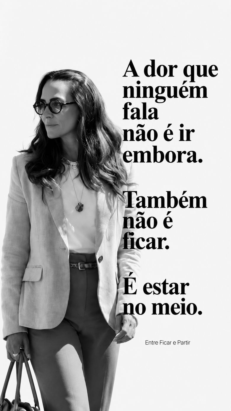A dor que ninguém fala não é ir embora. Também não é ficar. É estar no meio.